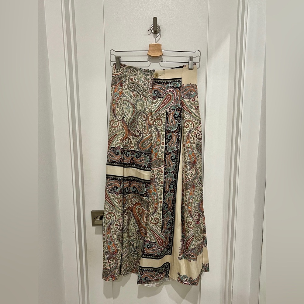 Mango Wide Leg Paisley Pants